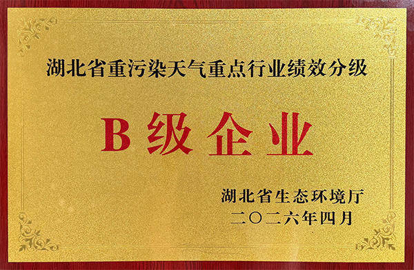 2026 年 4 月，黄冈亚东获湖北省生态环境厅授予 “湖北省重污染天气重点行业绩效 B 级企业” 牌匾。